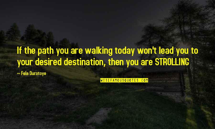 Birdgod Quotes By Fela Durotoye: If the path you are walking today won't