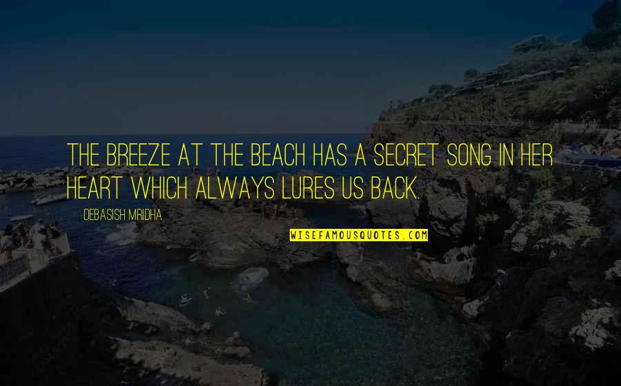 Birds And Humans Quotes By Debasish Mridha: The breeze at the beach has a secret