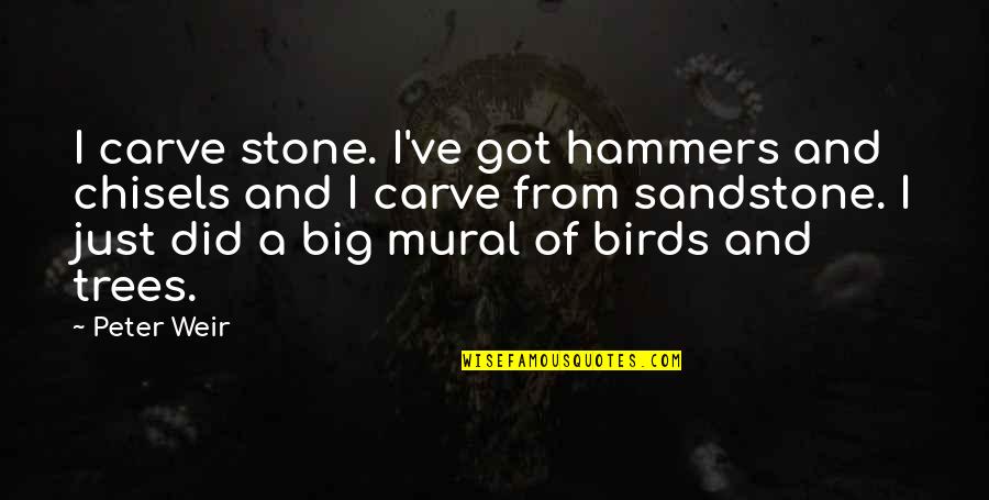 Birds And Quotes By Peter Weir: I carve stone. I've got hammers and chisels