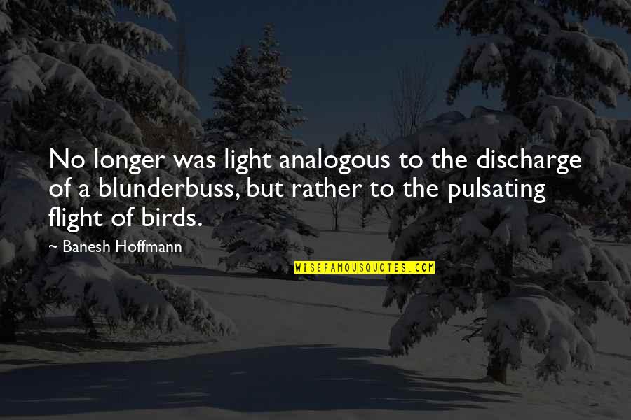 Birds Flight Quotes By Banesh Hoffmann: No longer was light analogous to the discharge