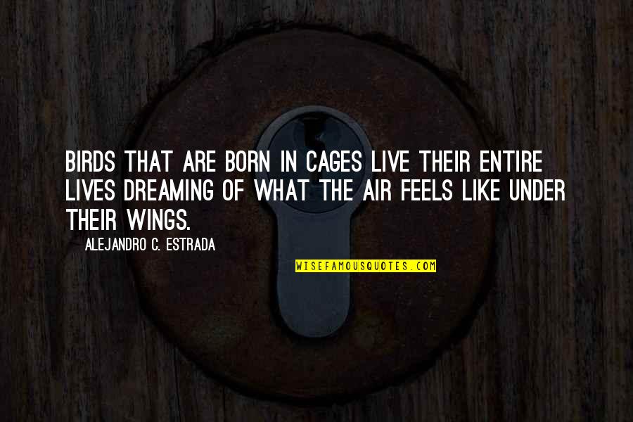 Birds In Cages Quotes By Alejandro C. Estrada: Birds that are born in cages live their