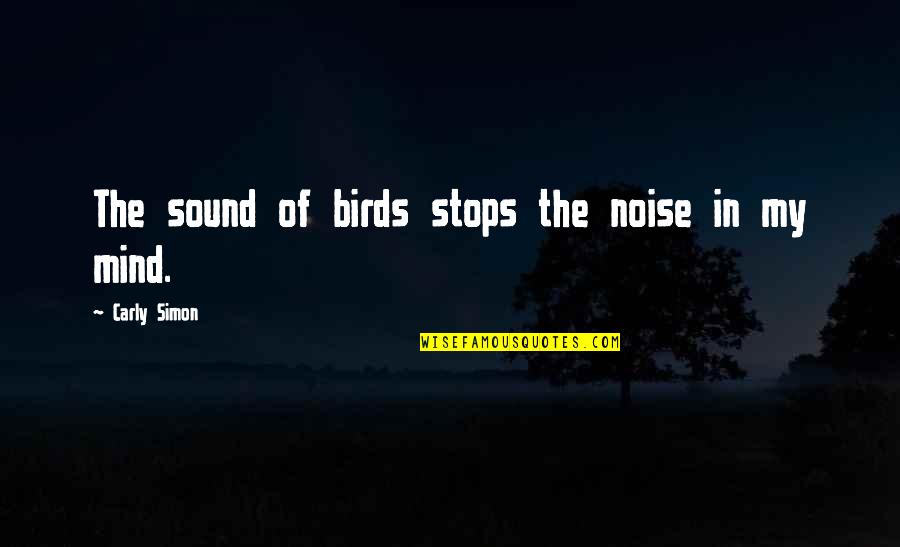 Birds Noise Quotes By Carly Simon: The sound of birds stops the noise in Birds Noise Quotes By Carly Simon: The sound of birds stops the noise in