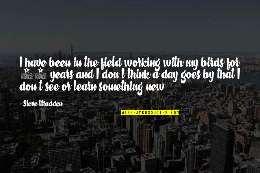 Birds With Quotes By Steve Madden: I have been in the field working with Birds With Quotes By Steve Madden: I have been in the field working with