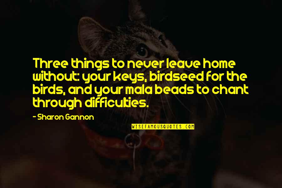 Birdseed Quotes By Sharon Gannon: Three things to never leave home without: your