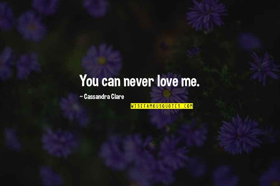 Birdsong Homefront Quotes By Cassandra Clare: You can never love me.
