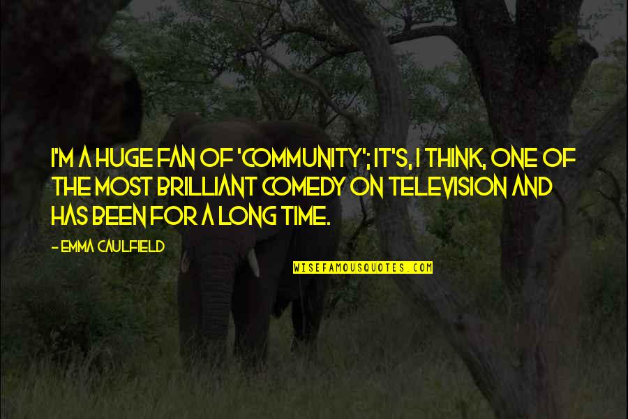 Birenbaum Steinberg Quotes By Emma Caulfield: I'm a huge fan of 'Community'; it's, I Birenbaum Steinberg Quotes By Emma Caulfield: I'm a huge fan of 'Community'; it's, I