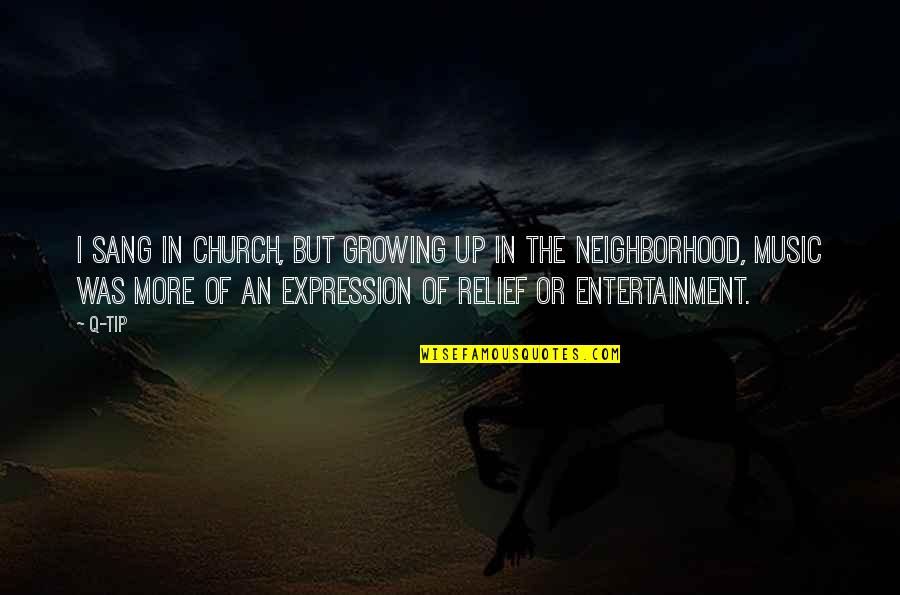 Birisini Quotes By Q-Tip: I sang in church, but growing up in Birisini Quotes By Q-Tip: I sang in church, but growing up in