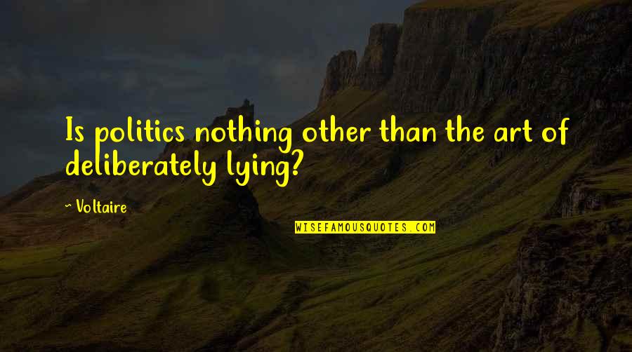 Birkenfeld Quotes By Voltaire: Is politics nothing other than the art of