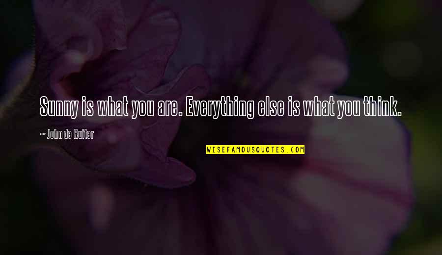Birlici Quotes By John De Ruiter: Sunny is what you are. Everything else is Birlici Quotes By John De Ruiter: Sunny is what you are. Everything else is