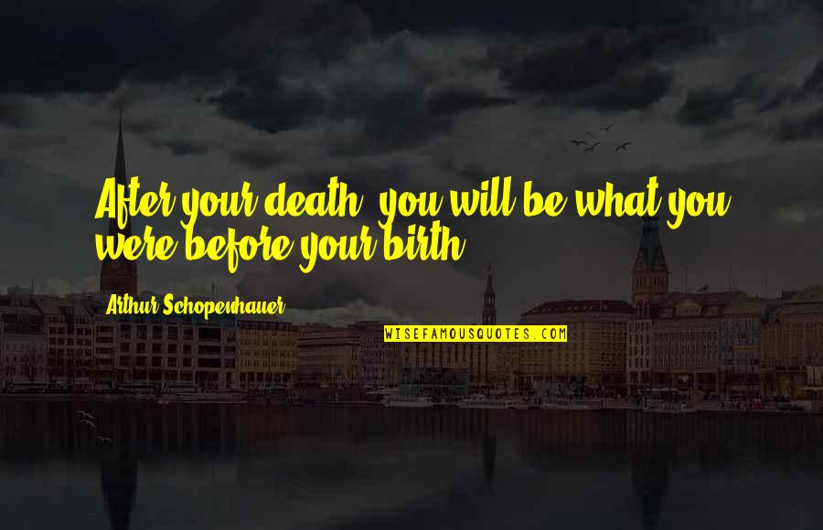 Birth After Death Quotes By Arthur Schopenhauer: After your death, you will be what you