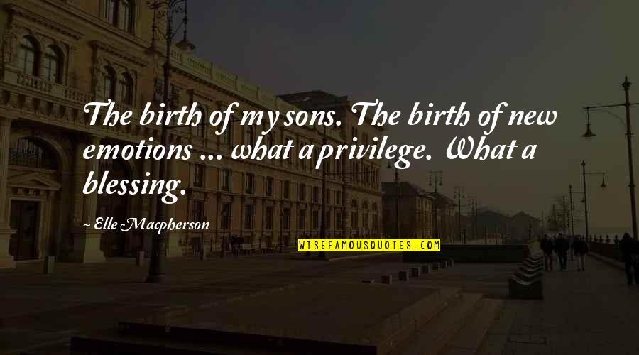 Birth Blessing Quotes By Elle Macpherson: The birth of my sons. The birth of