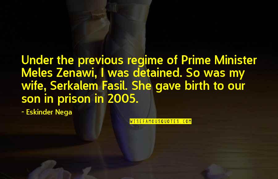 Birth Of A Son Quotes By Eskinder Nega: Under the previous regime of Prime Minister Meles