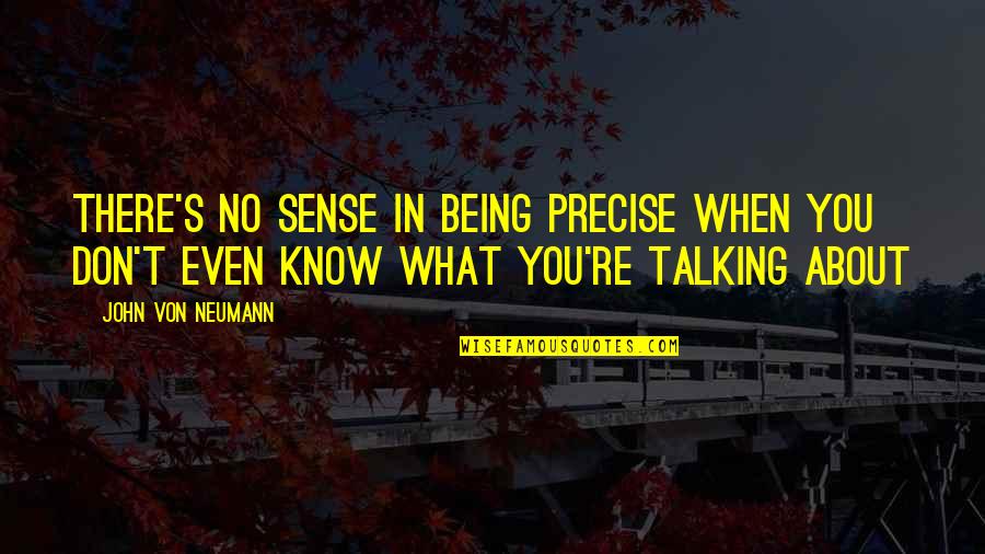 Birthday 41 Quotes By John Von Neumann: There's no sense in being precise when you