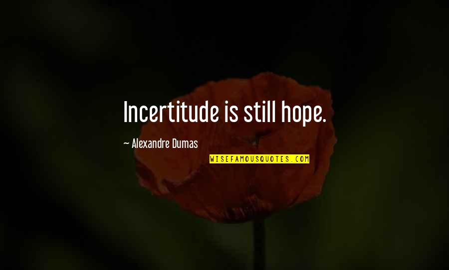 Birthday Approaching Quotes By Alexandre Dumas: Incertitude is still hope.