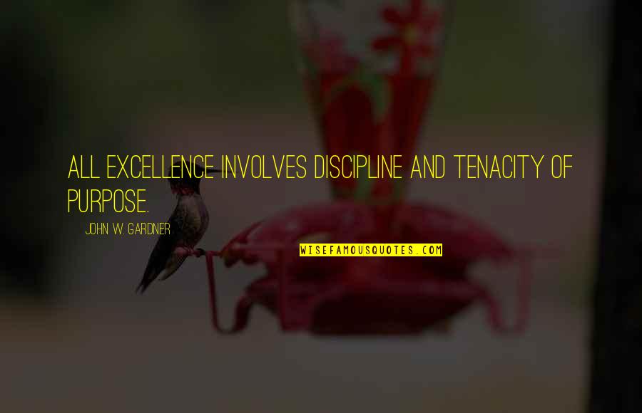 Birthday Approaching Quotes By John W. Gardner: All excellence involves discipline and tenacity of purpose.