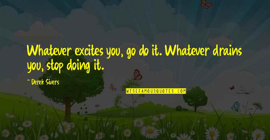 Birthday Banners Quotes By Derek Sivers: Whatever excites you, go do it. Whatever drains