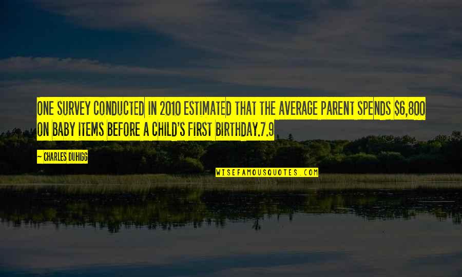 Birthday Before Quotes By Charles Duhigg: One survey conducted in 2010 estimated that the