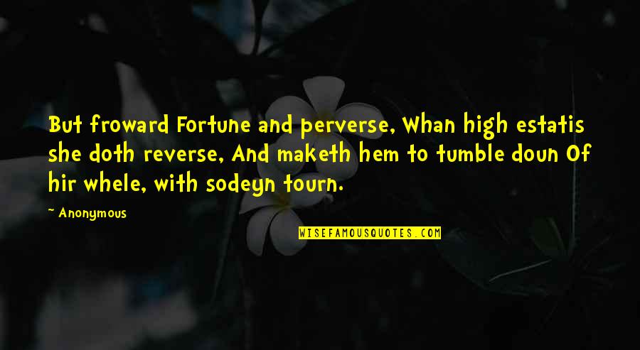 Birthday Sms Messages Quotes By Anonymous: But froward Fortune and perverse, Whan high estatis