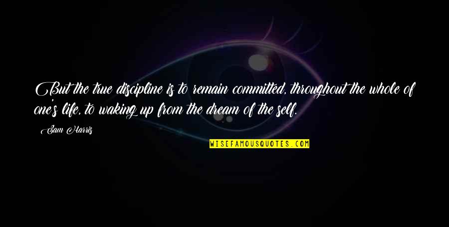 Birthed Civilization Quotes By Sam Harris: But the true discipline is to remain committed, Birthed Civilization Quotes By Sam Harris: But the true discipline is to remain committed,