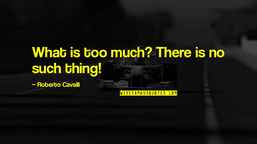 Bisabuelo Quotes By Roberto Cavalli: What is too much? There is no such
