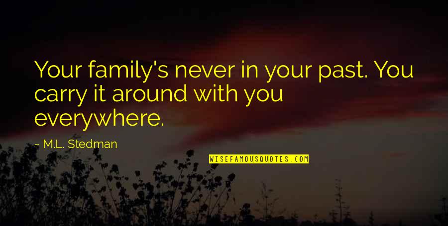Bischierig Quotes By M.L. Stedman: Your family's never in your past. You carry
