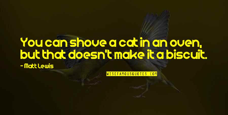 Biscuit Quotes By Matt Lewis: You can shove a cat in an oven,