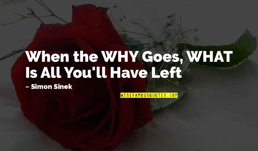 Biseres Quotes By Simon Sinek: When the WHY Goes, WHAT Is All You'll