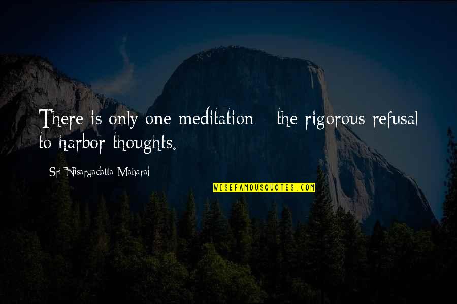 Bishop Sankey Quotes By Sri Nisargadatta Maharaj: There is only one meditation - the rigorous