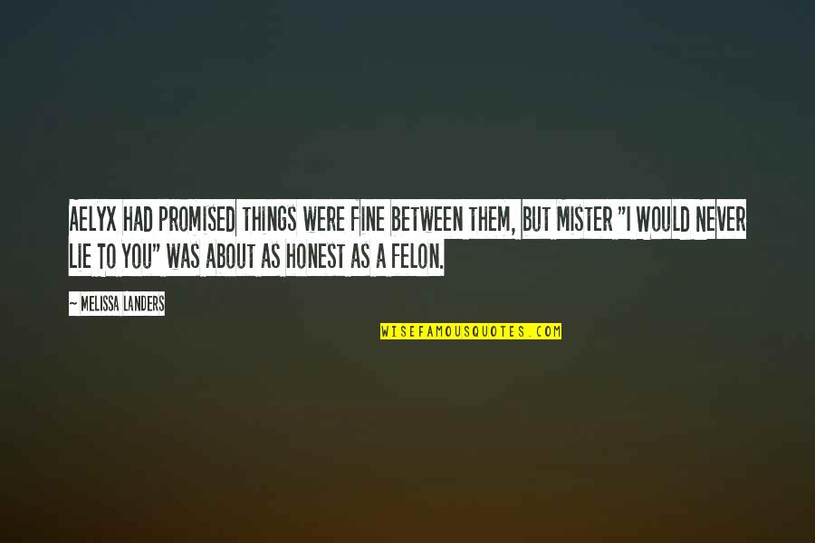 Bisik Pada Quotes By Melissa Landers: Aelyx had promised things were fine between them, Bisik Pada Quotes By Melissa Landers: Aelyx had promised things were fine between them,