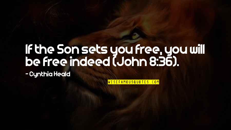 Bisoux Flushing Quotes By Cynthia Heald: If the Son sets you free, you will Bisoux Flushing Quotes By Cynthia Heald: If the Son sets you free, you will