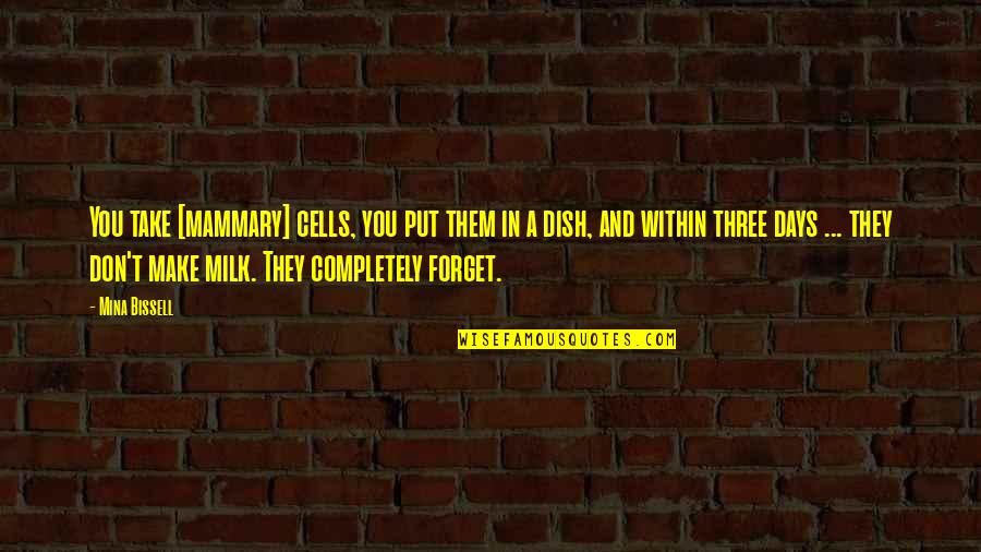 Bissell Quotes By Mina Bissell: You take [mammary] cells, you put them in