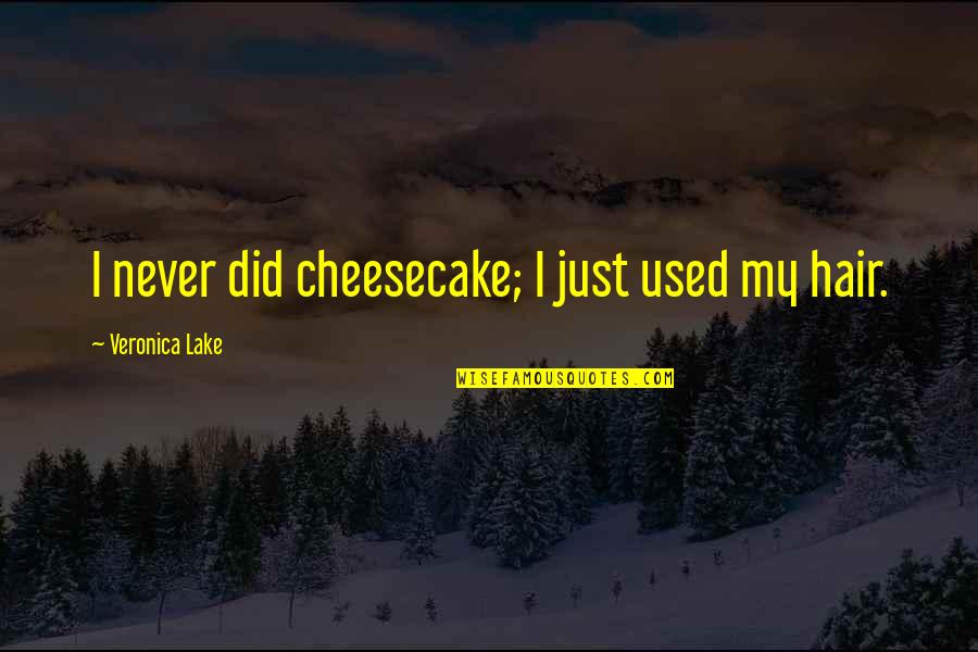 Bissiere Roger Quotes By Veronica Lake: I never did cheesecake; I just used my