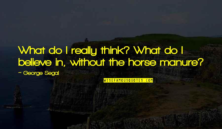 Bistromathic Quotes By George Segal: What do I really think? What do I