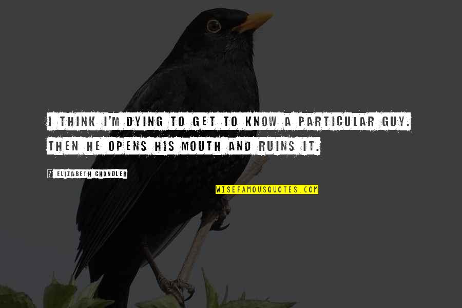 Bisturi Laser Quotes By Elizabeth Chandler: I think I'm dying to get to know Bisturi Laser Quotes By Elizabeth Chandler: I think I'm dying to get to know