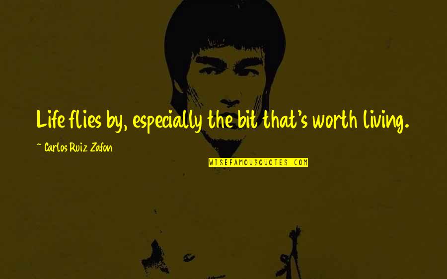 Bit By Bit Quotes By Carlos Ruiz Zafon: Life flies by, especially the bit that's worth Bit By Bit Quotes By Carlos Ruiz Zafon: Life flies by, especially the bit that's worth
