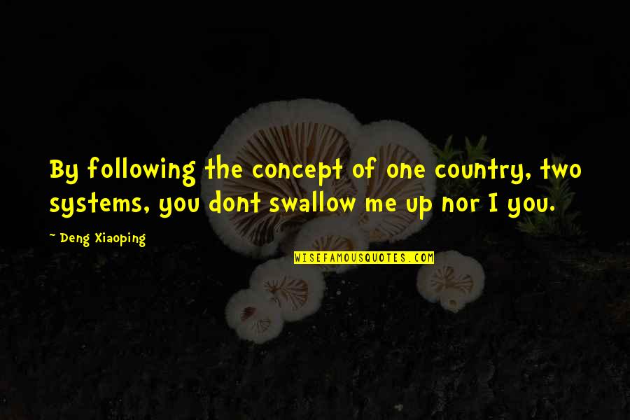 Biting Lip Quotes By Deng Xiaoping: By following the concept of one country, two Biting Lip Quotes By Deng Xiaoping: By following the concept of one country, two