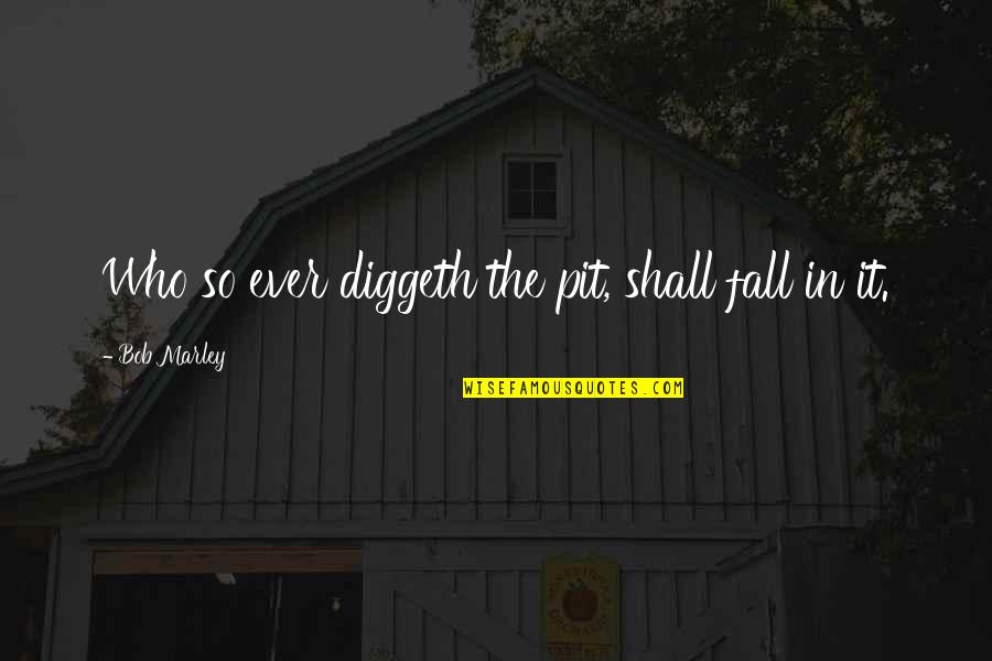 Bitney Furniture Quotes By Bob Marley: Who so ever diggeth the pit, shall fall