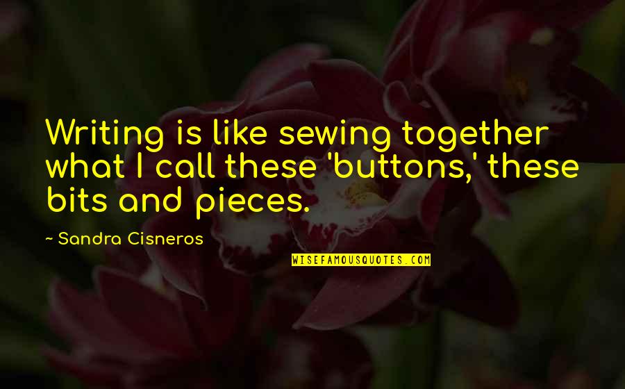 Bits & Pieces Quotes By Sandra Cisneros: Writing is like sewing together what I call