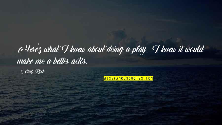 Bitsy Boxes Quotes By Chris Rock: Here's what I knew about doing a play:
