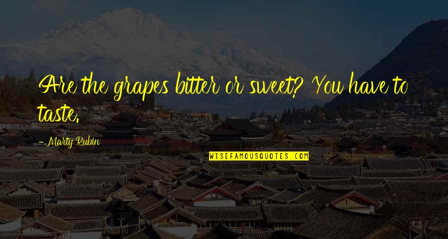 Bitter Experience Quotes By Marty Rubin: Are the grapes bitter or sweet? You have