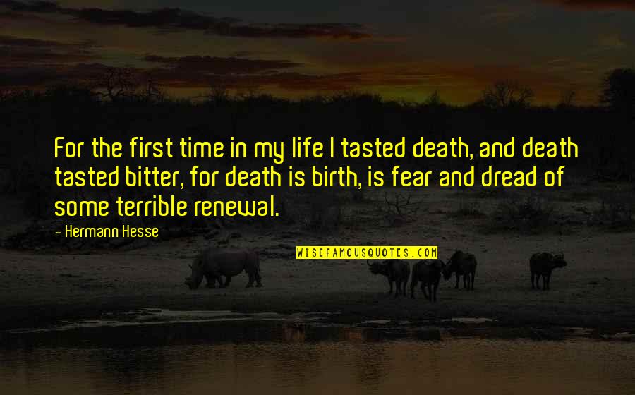 Bitter Life Quotes By Hermann Hesse: For the first time in my life I