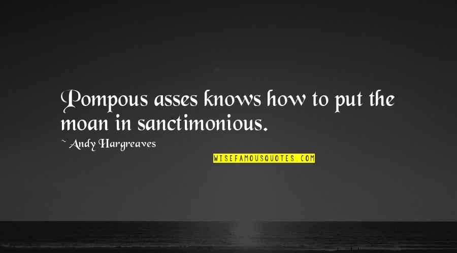 Bitter Slromines Quotes By Andy Hargreaves: Pompous asses knows how to put the moan