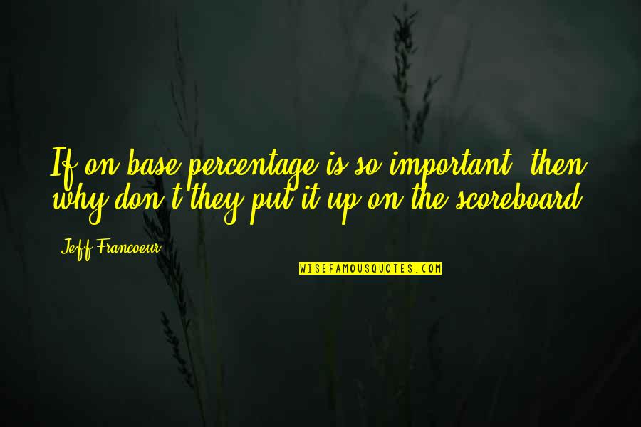 Bitterblue Summary Quotes By Jeff Francoeur: If on-base percentage is so important, then why Bitterblue Summary Quotes By Jeff Francoeur: If on-base percentage is so important, then why