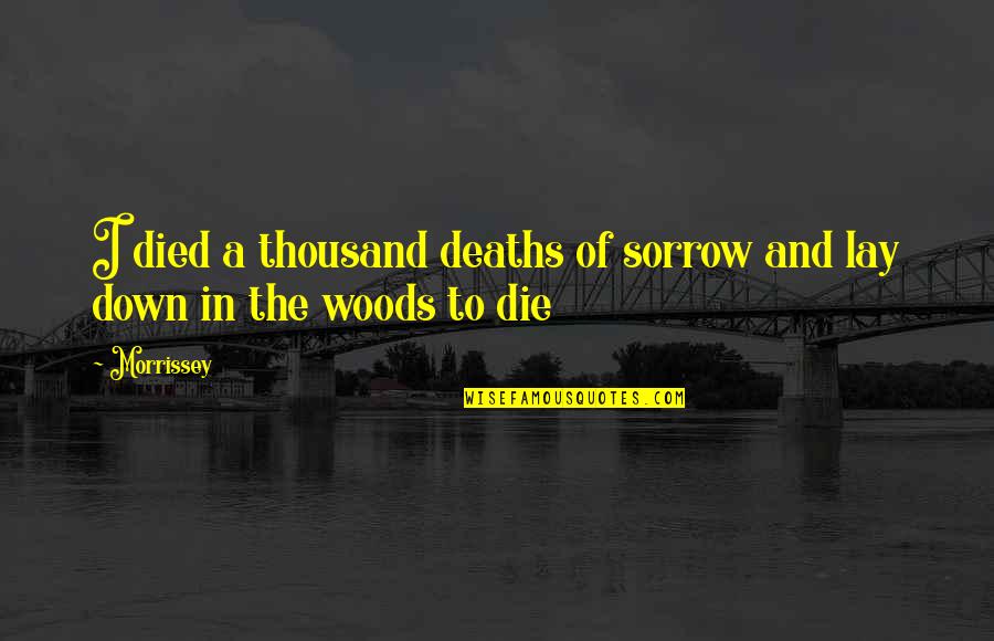 Bitterlich Derringers Quotes By Morrissey: I died a thousand deaths of sorrow and