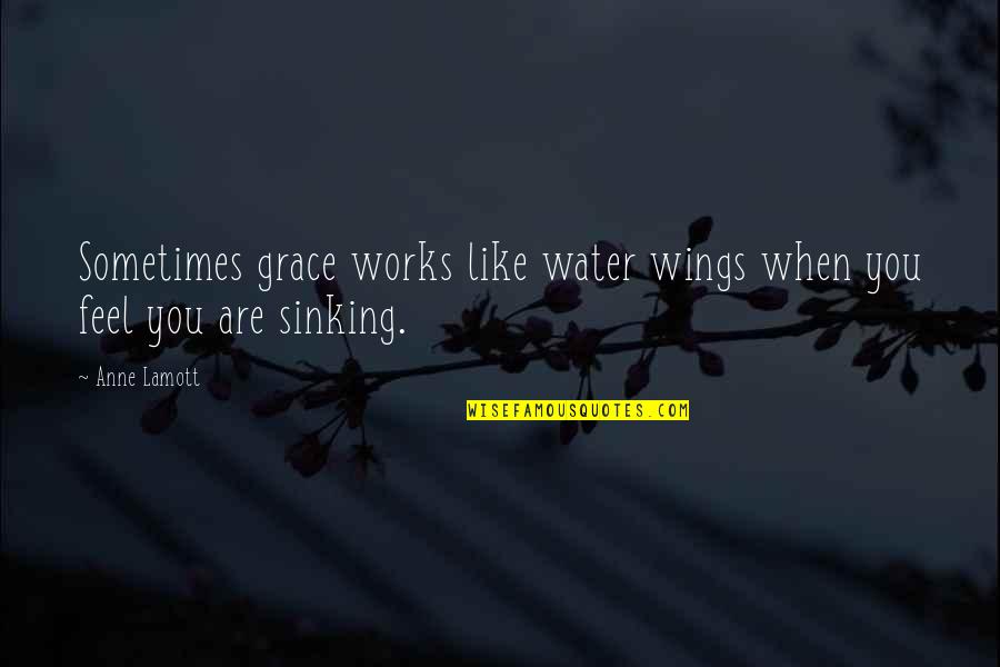 Bittersweet Love Quotes By Anne Lamott: Sometimes grace works like water wings when you