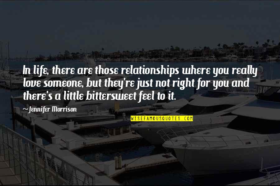 Bittersweet Quotes By Jennifer Morrison: In life, there are those relationships where you