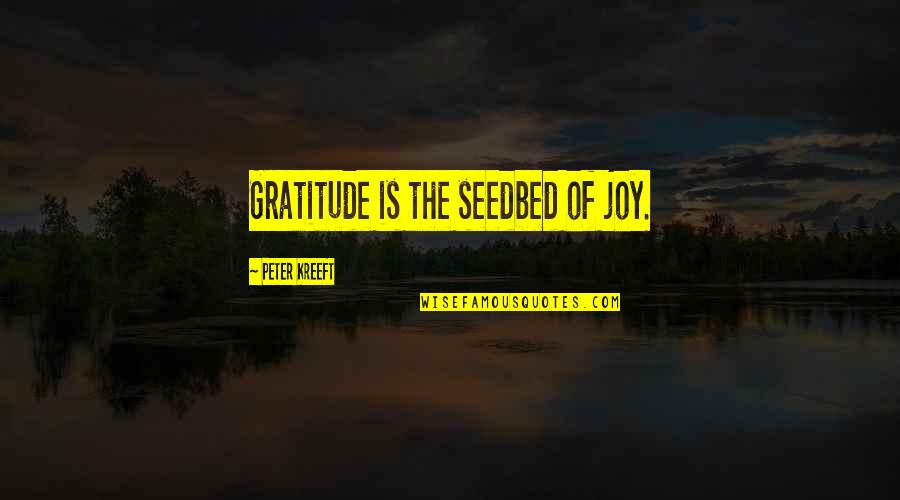 Biyenan Problems Quotes By Peter Kreeft: Gratitude is the seedbed of joy.