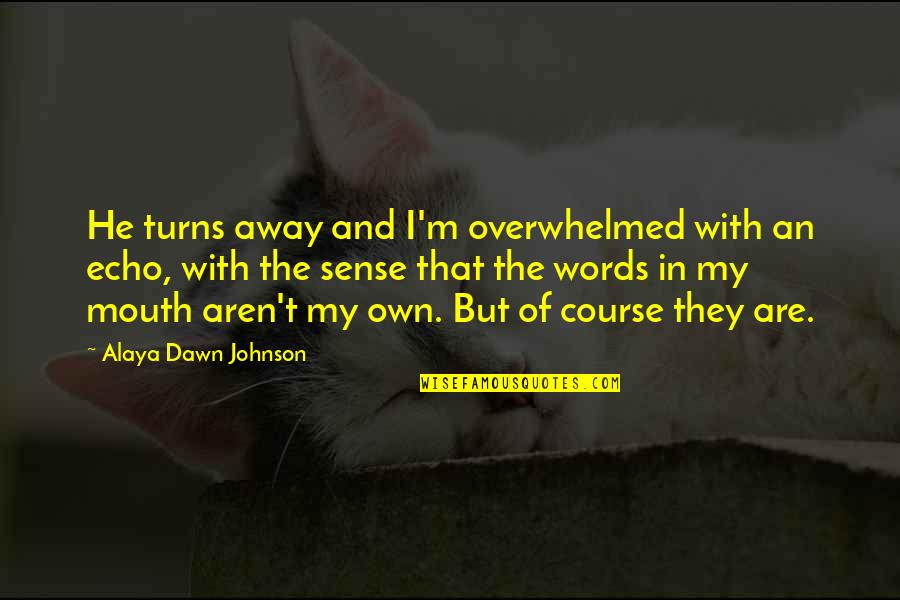 Bizler Dog Quotes By Alaya Dawn Johnson: He turns away and I'm overwhelmed with an