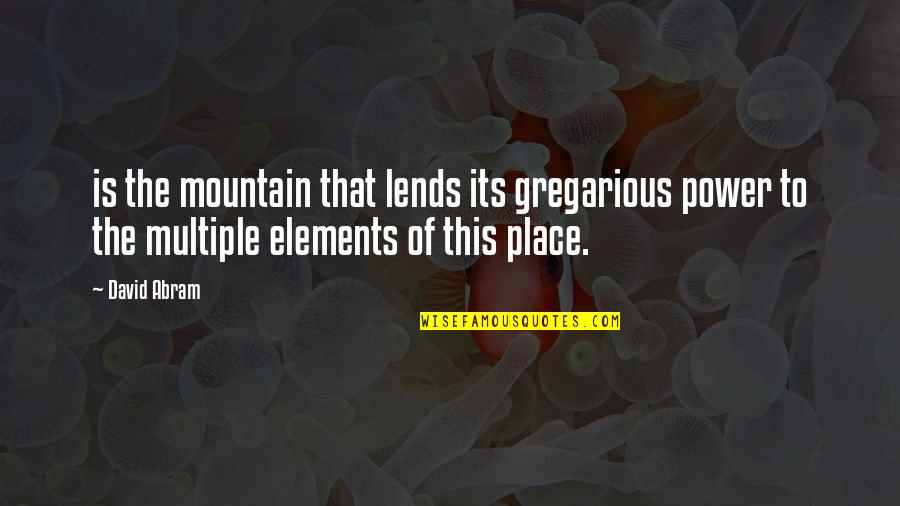 Bizonys G Quotes By David Abram: is the mountain that lends its gregarious power