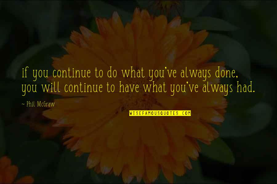 Bj Rn Nattika Lindeblad Quotes By Phil McGraw: if you continue to do what you've always